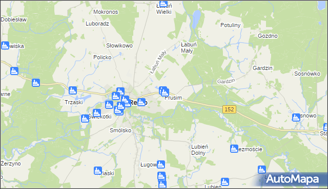 mapa Prusim gmina Resko, Prusim gmina Resko na mapie Targeo