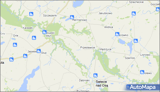 mapa Przesławice gmina Łasin, Przesławice gmina Łasin na mapie Targeo