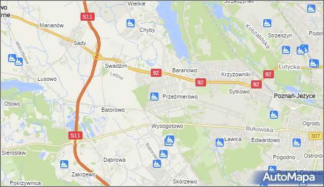 mapa Przeźmierowo, Przeźmierowo na mapie Targeo