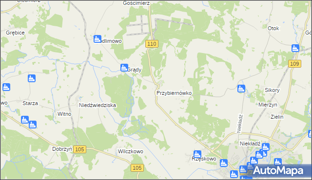 mapa Przybiernówko, Przybiernówko na mapie Targeo