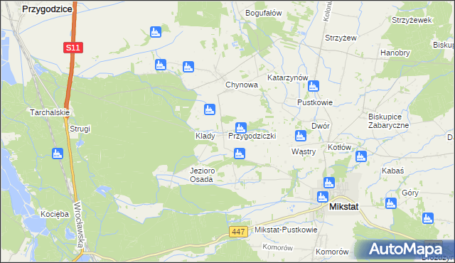 mapa Przygodziczki, Przygodziczki na mapie Targeo