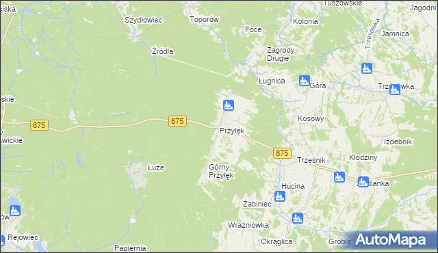 mapa Przyłęk gmina Niwiska, Przyłęk gmina Niwiska na mapie Targeo