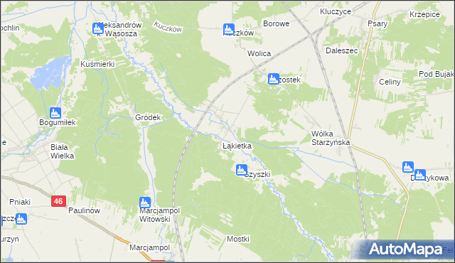 mapa Przyłęk gmina Szczekociny, Przyłęk gmina Szczekociny na mapie Targeo