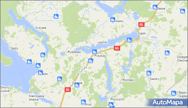 mapa Przytuły gmina Ełk, Przytuły gmina Ełk na mapie Targeo