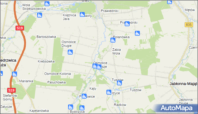 mapa Pszczela Wola, Pszczela Wola na mapie Targeo