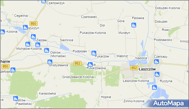 mapa Pukarzów gmina Łaszczów, Pukarzów gmina Łaszczów na mapie Targeo