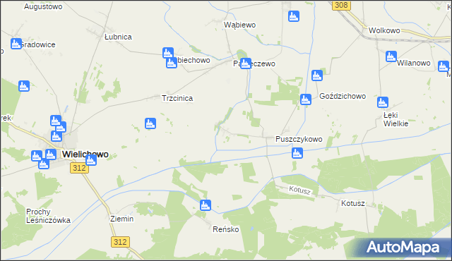 mapa Puszczykówiec, Puszczykówiec na mapie Targeo