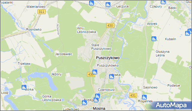 mapa Puszczykowo powiat poznański, Puszczykowo powiat poznański na mapie Targeo