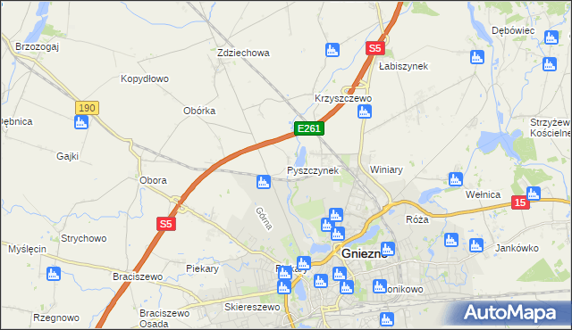 mapa Pyszczynek, Pyszczynek na mapie Targeo
