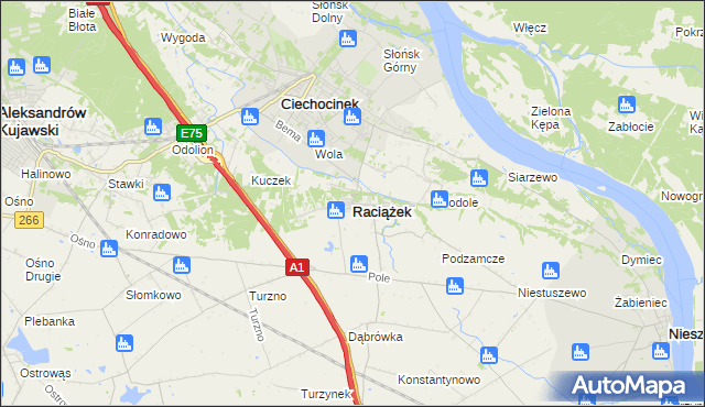 mapa Raciążek, Raciążek na mapie Targeo