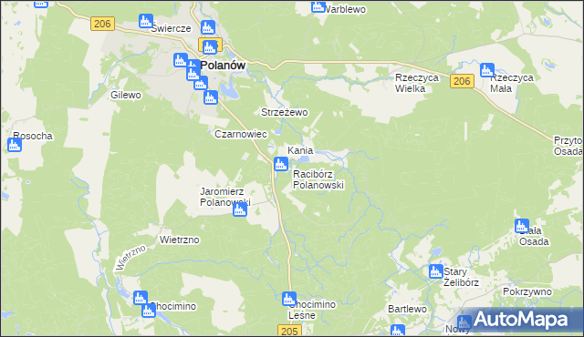 mapa Racibórz Polanowski, Racibórz Polanowski na mapie Targeo