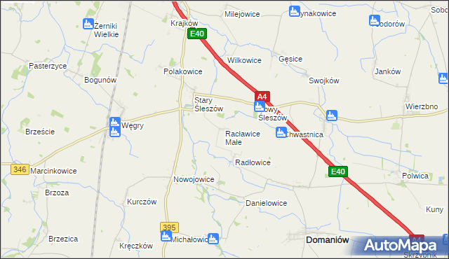 mapa Racławice Małe, Racławice Małe na mapie Targeo