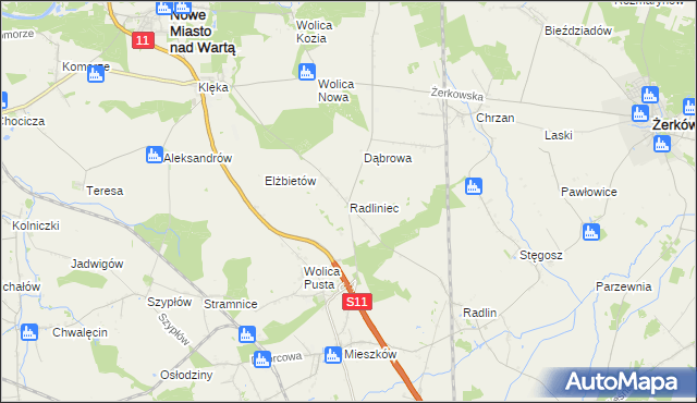 mapa Radliniec, Radliniec na mapie Targeo