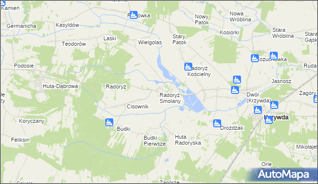 mapa Radoryż Smolany, Radoryż Smolany na mapie Targeo