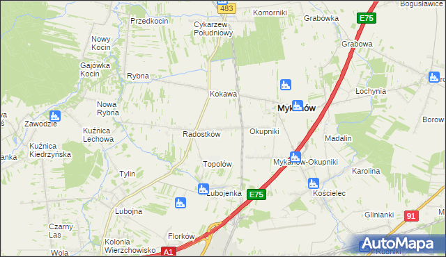 mapa Radostków-Kolonia, Radostków-Kolonia na mapie Targeo