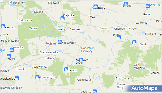 mapa Radostów Pierwszy, Radostów Pierwszy na mapie Targeo