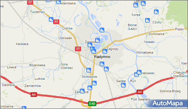 mapa Radymno, Radymno na mapie Targeo