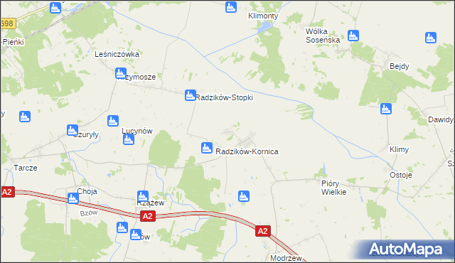 mapa Radzików-Oczki, Radzików-Oczki na mapie Targeo