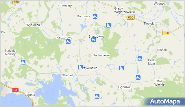 mapa Radziszewo gmina Pozezdrze, Radziszewo gmina Pozezdrze na mapie Targeo