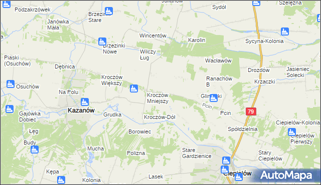 mapa Ranachów-Wieś, Ranachów-Wieś na mapie Targeo