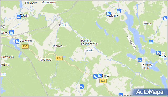 mapa Rańsko, Rańsko na mapie Targeo