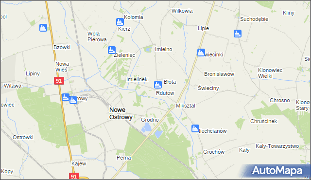 mapa Rdutów gmina Nowe Ostrowy, Rdutów gmina Nowe Ostrowy na mapie Targeo