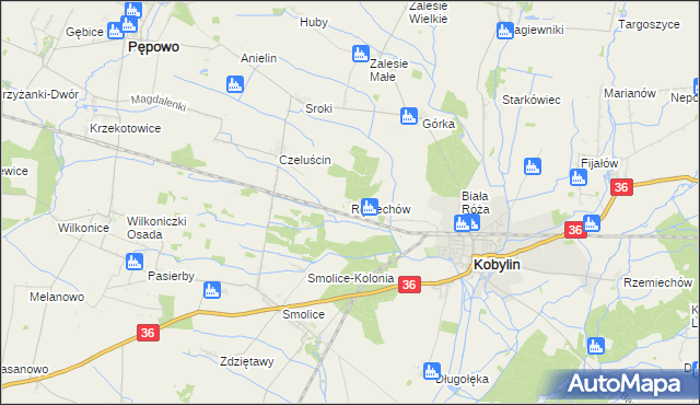 mapa Rębiechów, Rębiechów na mapie Targeo