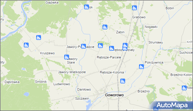 mapa Rębisze-Parcele, Rębisze-Parcele na mapie Targeo
