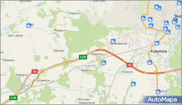 mapa Reblinko, Reblinko na mapie Targeo