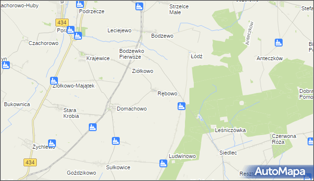 mapa Rębowo gmina Piaski, Rębowo gmina Piaski na mapie Targeo