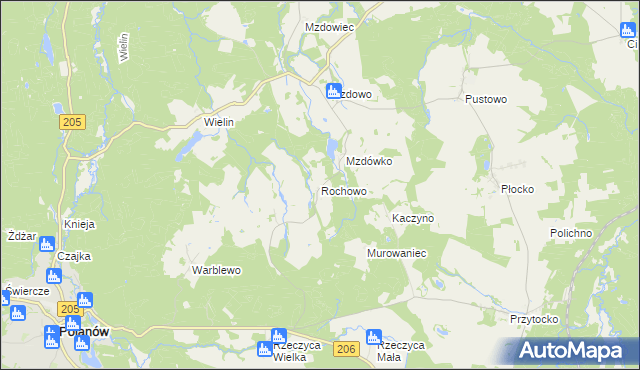 mapa Rochowo, Rochowo na mapie Targeo