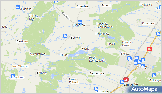 mapa Rochy, Rochy na mapie Targeo