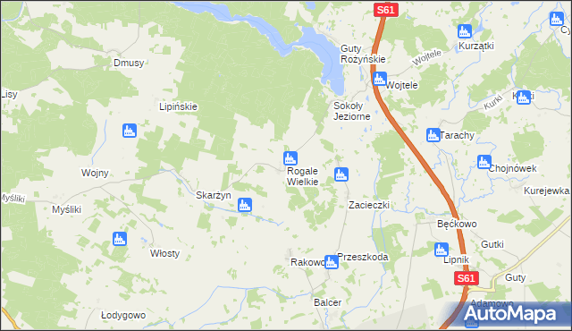 mapa Rogale Wielkie, Rogale Wielkie na mapie Targeo