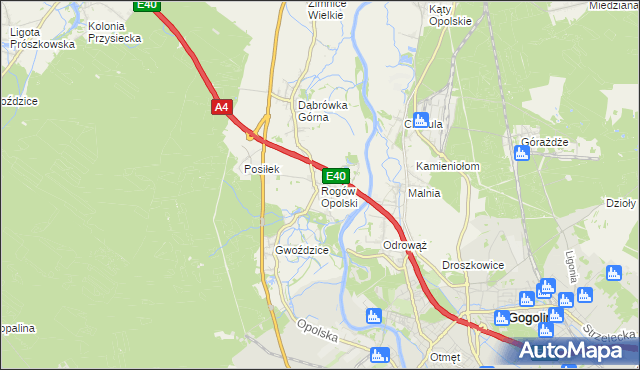 mapa Rogów Opolski, Rogów Opolski na mapie Targeo