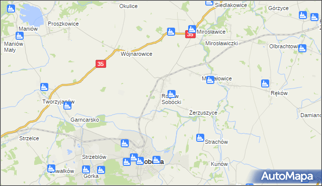 mapa Rogów Sobócki, Rogów Sobócki na mapie Targeo