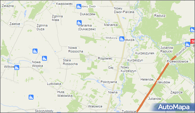 mapa Rogówiec, Rogówiec na mapie Targeo