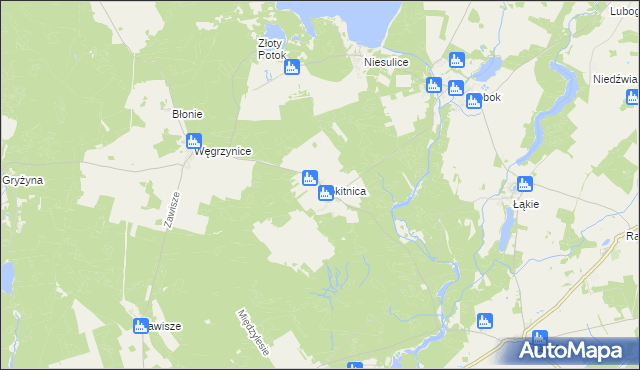 mapa Rokitnica gmina Skąpe, Rokitnica gmina Skąpe na mapie Targeo