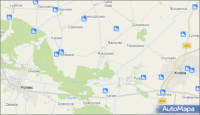 mapa Rokosowo Osada, Rokosowo Osada na mapie Targeo