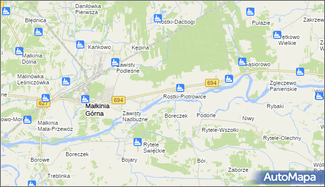 mapa Rostki-Piotrowice, Rostki-Piotrowice na mapie Targeo