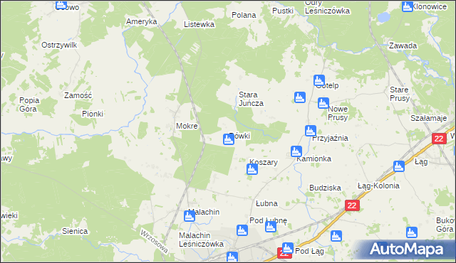 mapa Rówki, Rówki na mapie Targeo