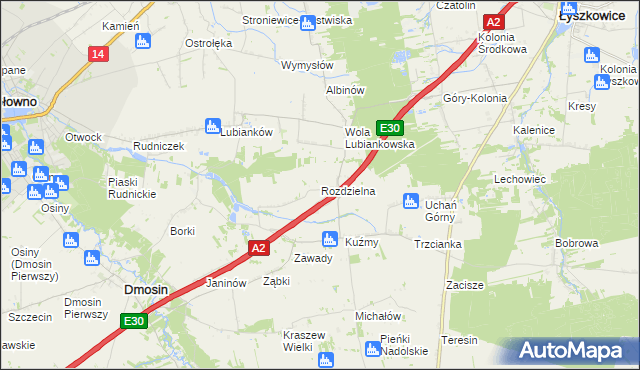 mapa Rozdzielna, Rozdzielna na mapie Targeo