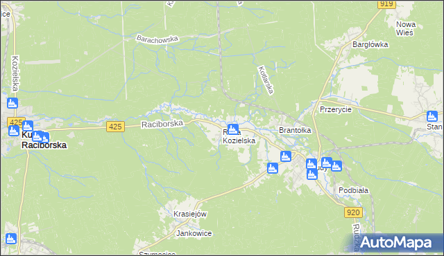 mapa Ruda Kozielska, Ruda Kozielska na mapie Targeo