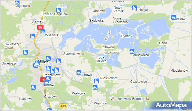 mapa Ruda Milicka, Ruda Milicka na mapie Targeo