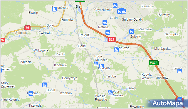 mapa Ruda Talubska, Ruda Talubska na mapie Targeo