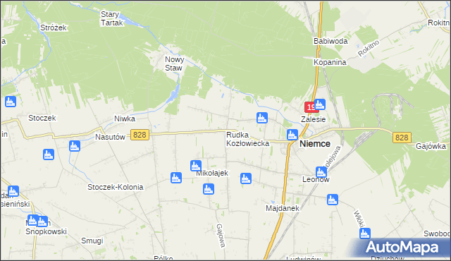 mapa Rudka Kozłowiecka, Rudka Kozłowiecka na mapie Targeo