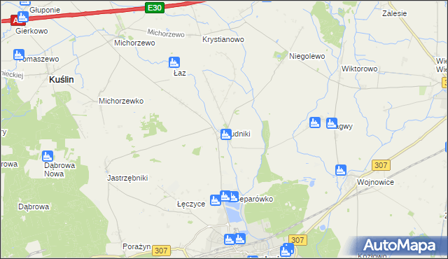 mapa Rudniki gmina Opalenica, Rudniki gmina Opalenica na mapie Targeo