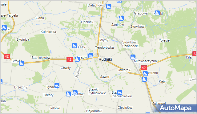mapa Rudniki powiat oleski, Rudniki powiat oleski na mapie Targeo