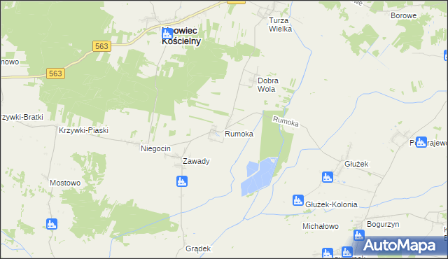 mapa Rumoka gmina Lipowiec Kościelny, Rumoka gmina Lipowiec Kościelny na mapie Targeo