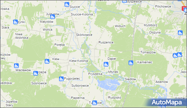 mapa Ruszenice-Kolonia, Ruszenice-Kolonia na mapie Targeo