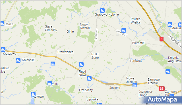 mapa Rutki Stare, Rutki Stare na mapie Targeo